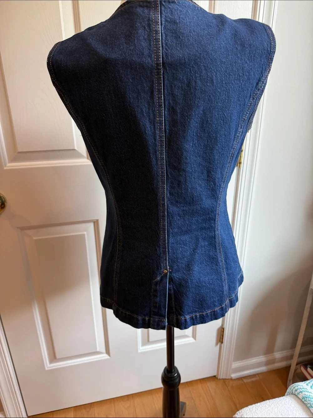 Ann Taylor Dark Blue Denim Sleeveless Vest